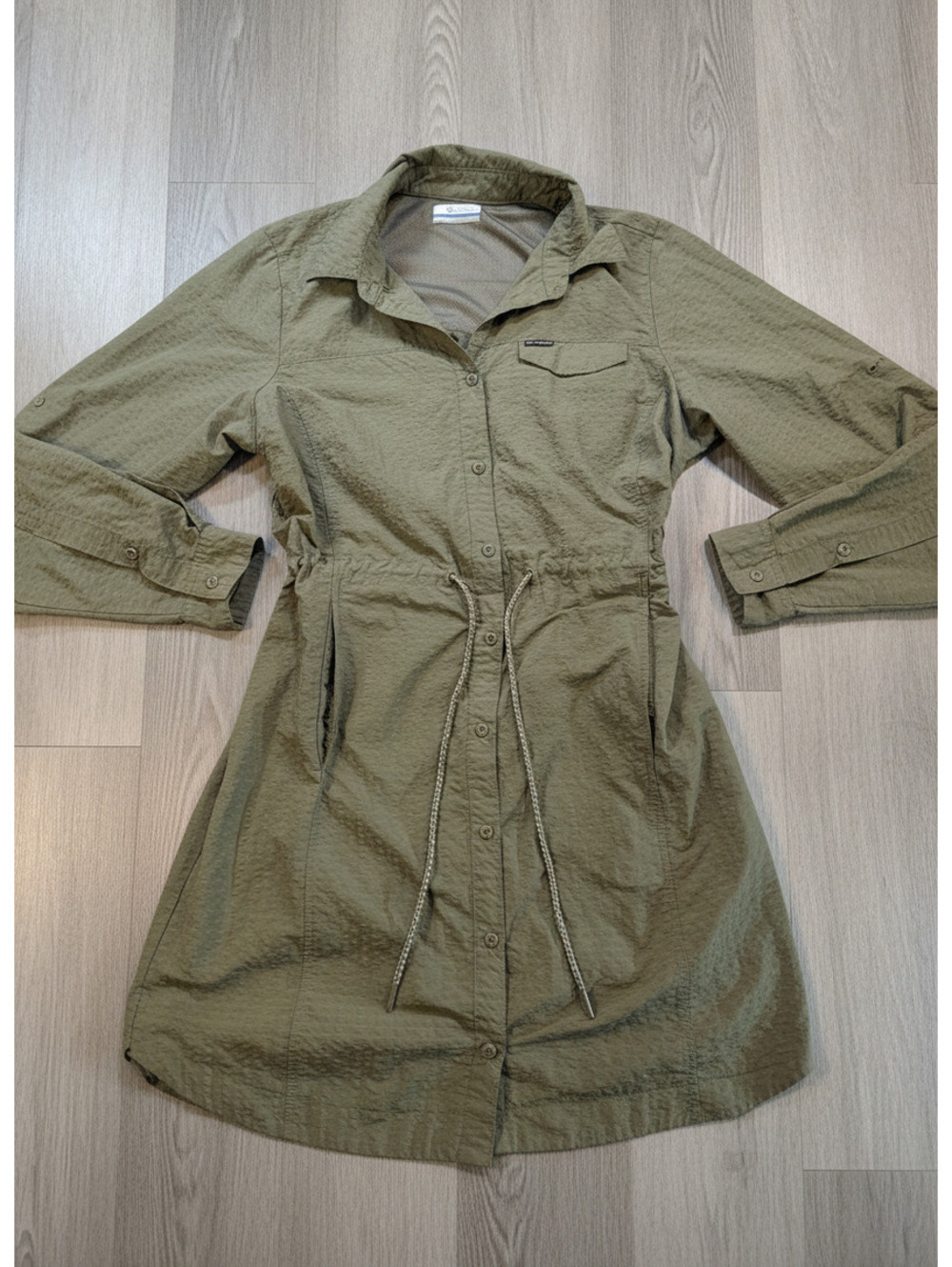 Columbia Sportswear Omni-Shade Olive Green Long Jacket M/M